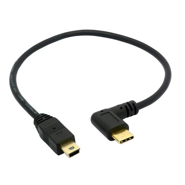 25cm USB Cable Length Computer Cables & Connectors 90 Degree Mini USB Male to Mini USB Female Adapter Cable 